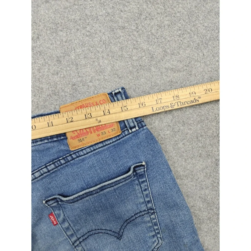 Levi's 514 Jeans Mens 33x32 Blue Medium Wash Regular Straight Stretch Denim